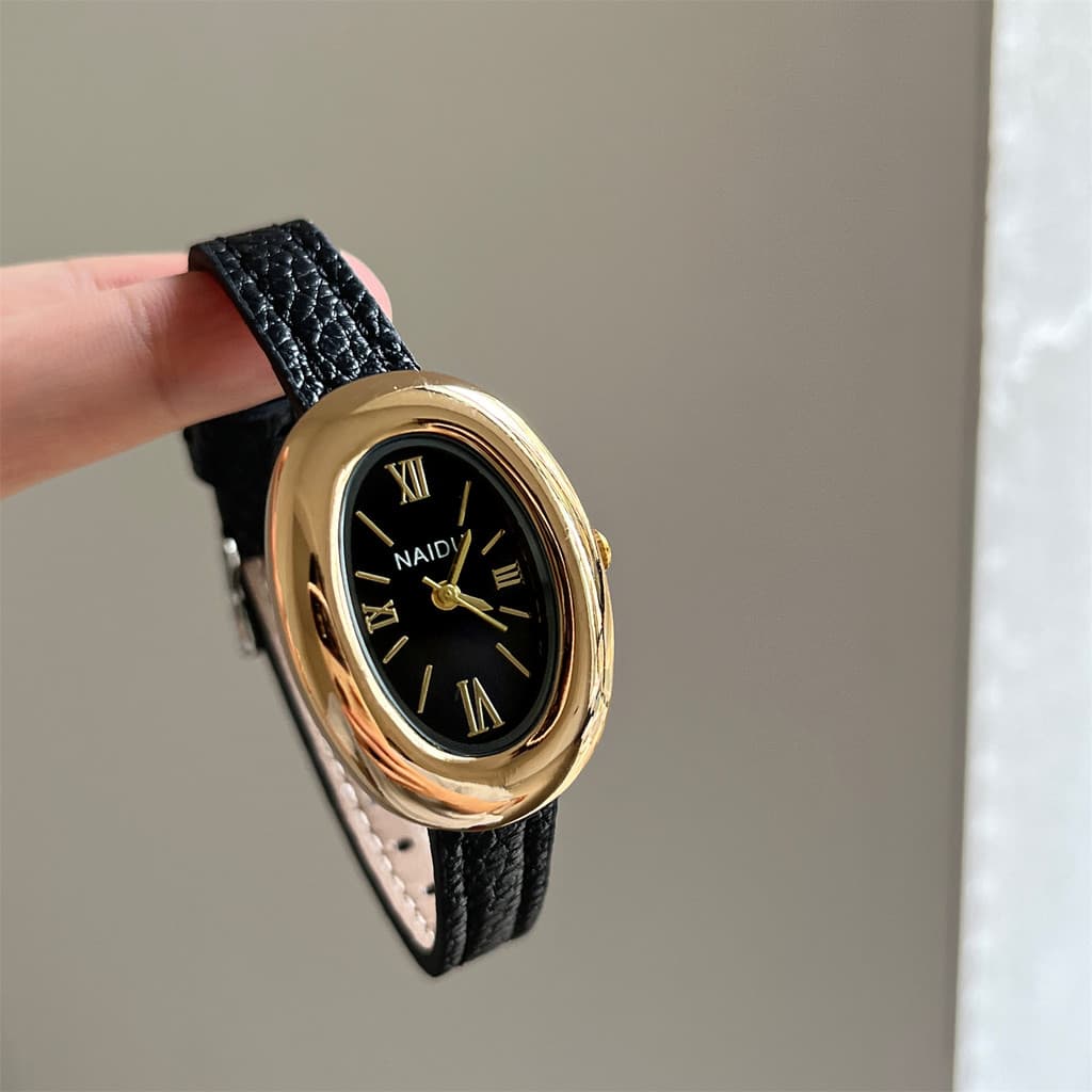 relogio feminino luxo relogio feminino pequeno delicado Naidu novo estilo banheira Oval Semi-romano relógio feminino hig