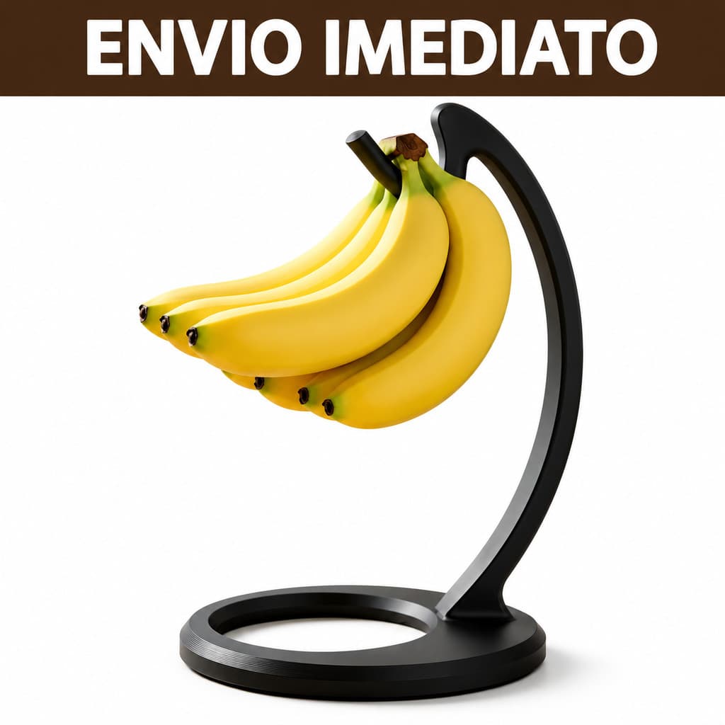 Suporte para Bananas de Mesa Fruteira com Gancho Porta Bananas Cozinha Organizador de Frutas Preto