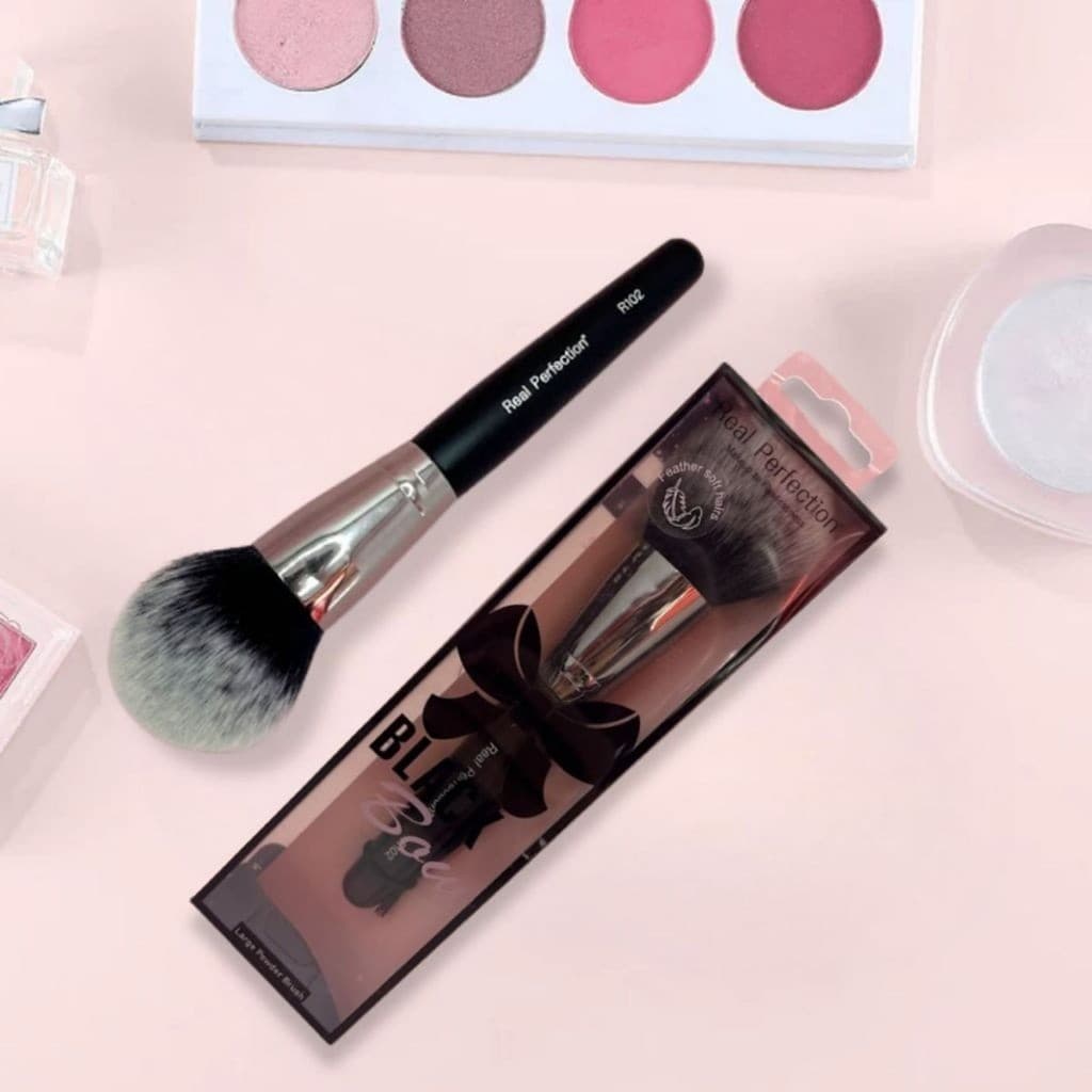 Pincel Grande para Blush e Pó Real Perfection R102– Profissional para Maquiagem Facial