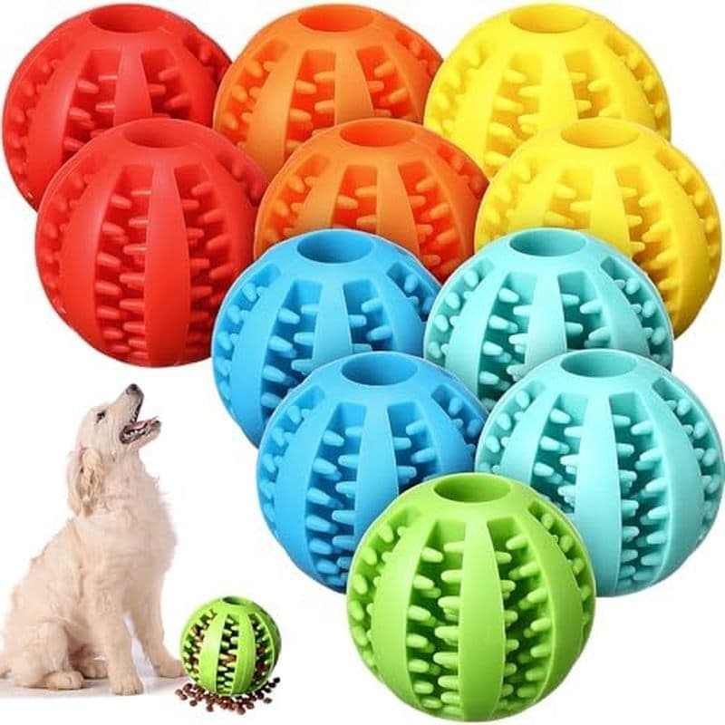12 Peças De Bolas De Brinquedo Para Tratamento De Cães , Brinquedos Interativos Em Massa Dispensando Cachorro Dentição ,