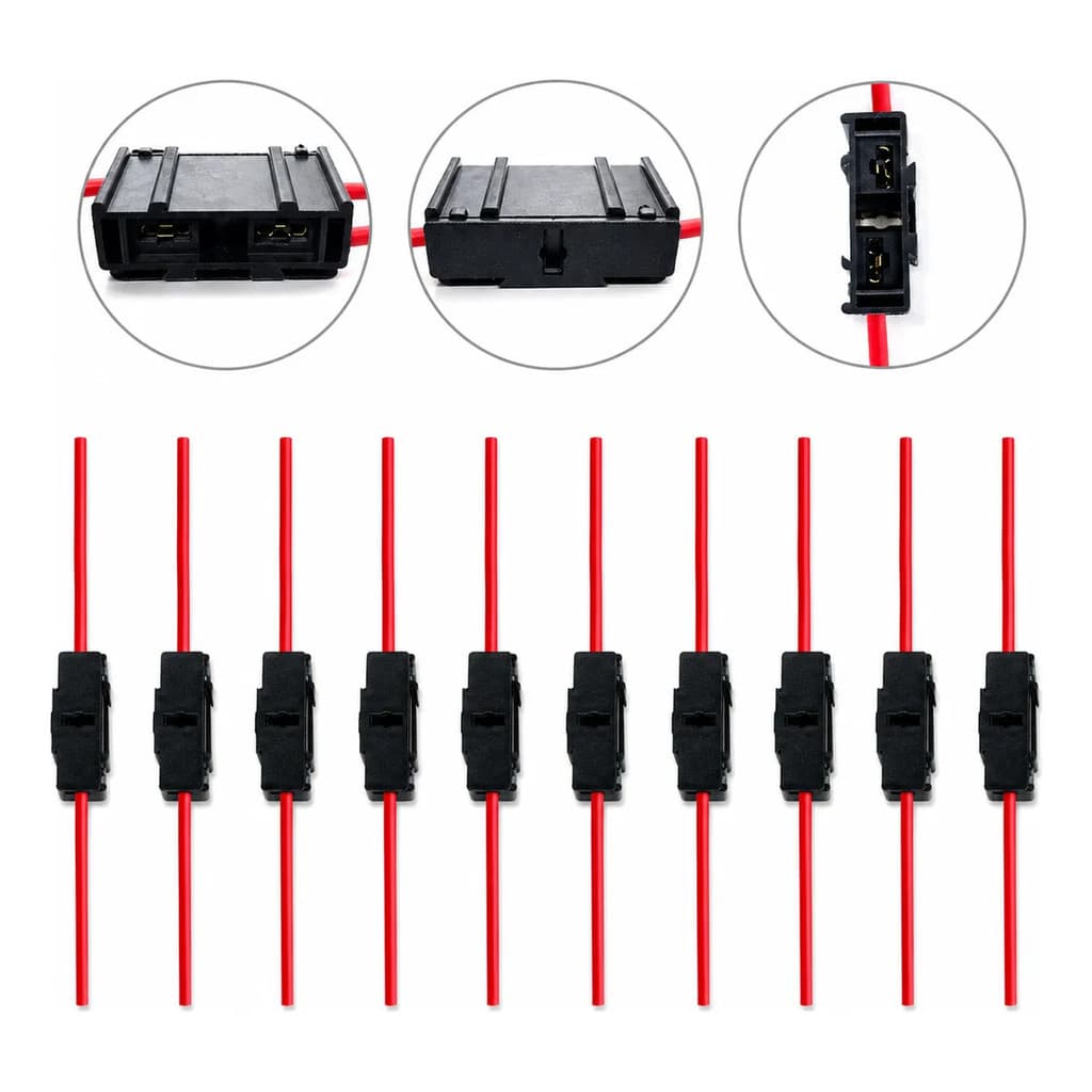 Kit10 Porta Fusivel Lamina Max C/tampa Automotivo Fio4mm