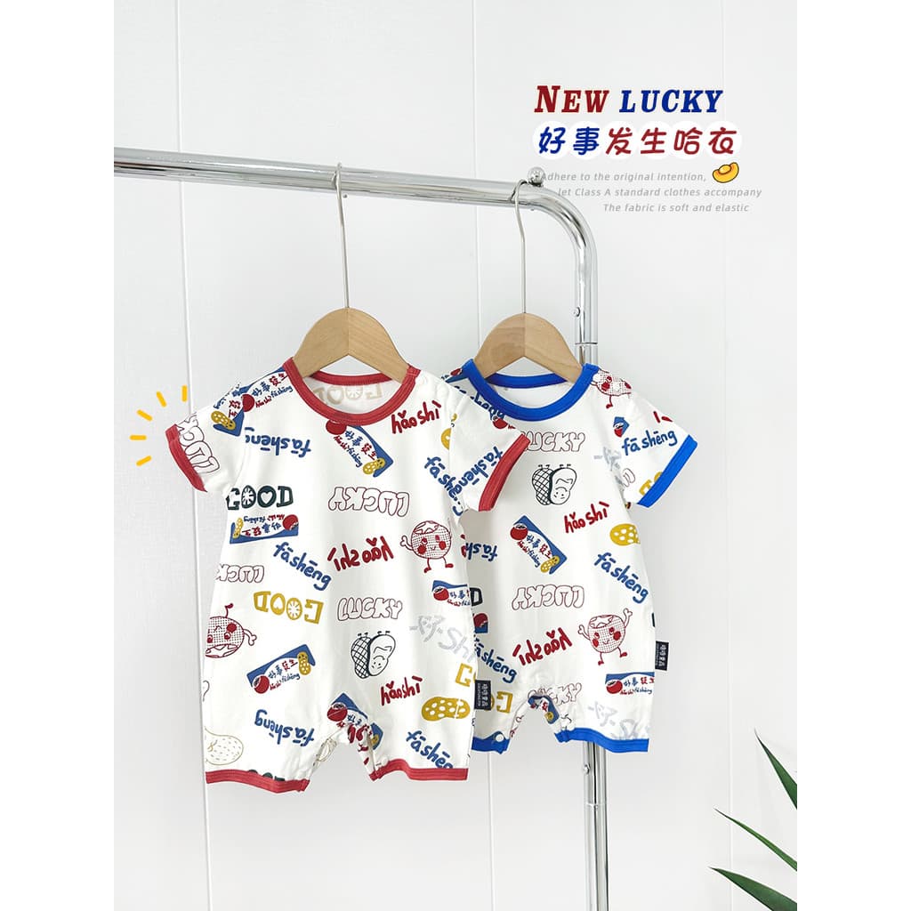 Bebê recém-nascido Super bonito bonito macacão fino de manga curta macacão roupas de bebê impresso macacão de bebê roupa