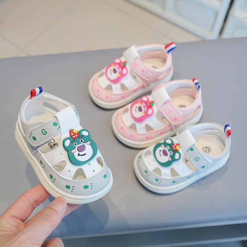 2024 primavera verão bebê criança sapatos buraco sandálias respirável dos desenhos animados sapatos de bebê das mulheres
