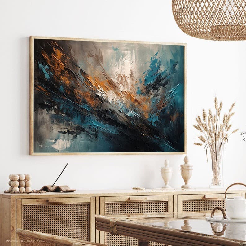 Quadro Decorativo Abstrato Azul Escuro