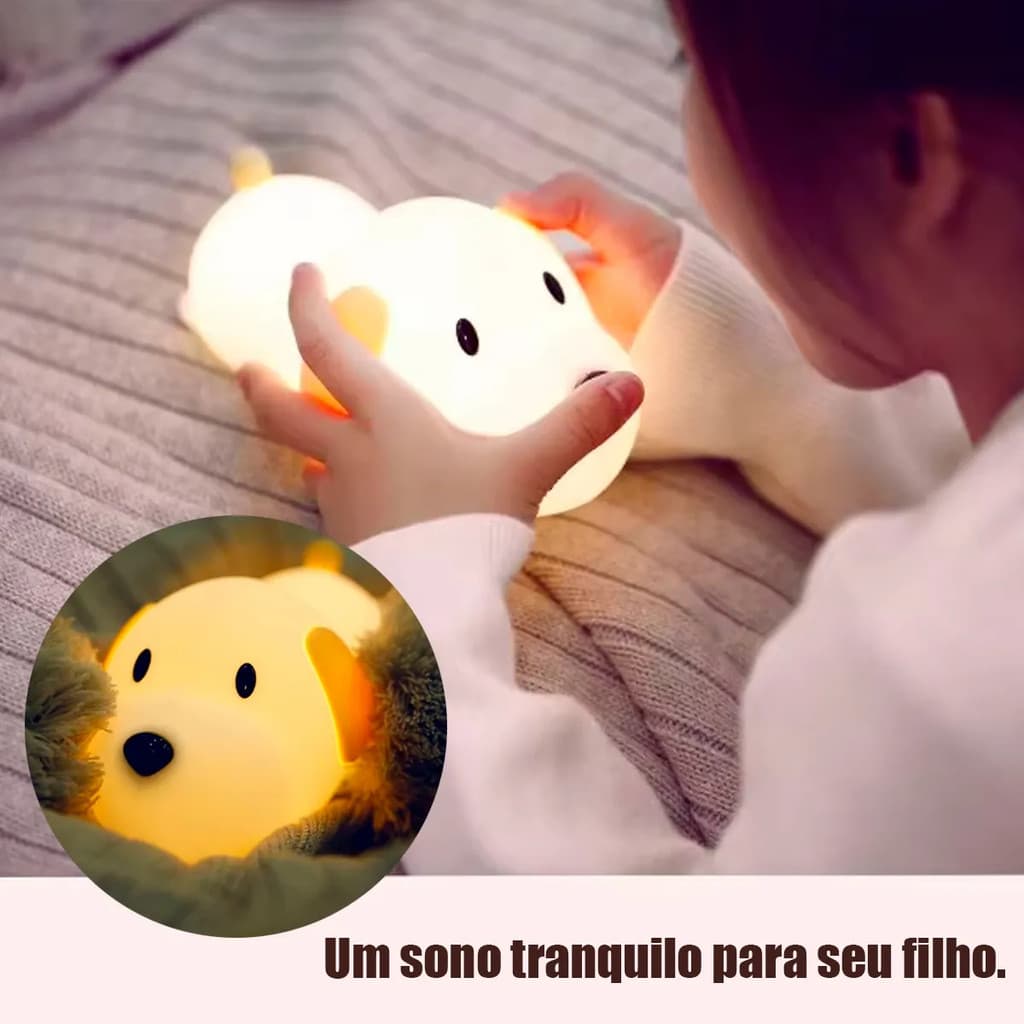 Luminária Abajur de Cachorro Touch Muda De Cor