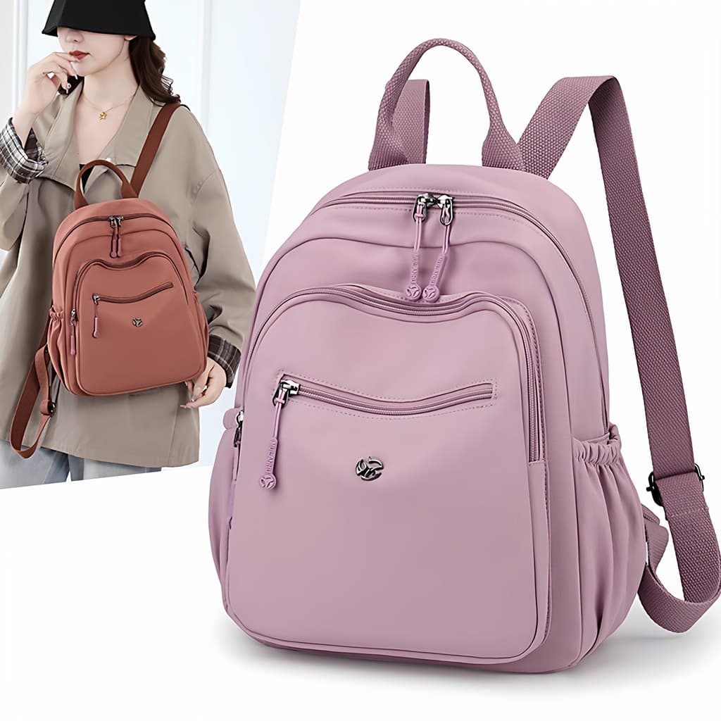Mochila de pano de náilon versão coreana All-Match mochila saco de escola senhoras moda pequena mochila saco de viagem O