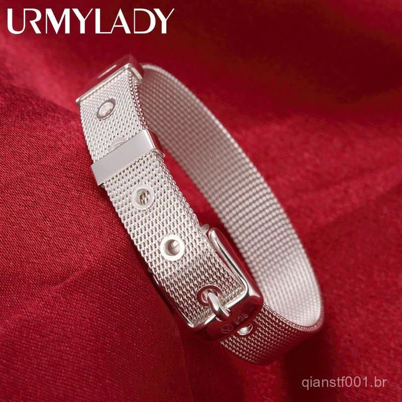 URMYLADY Fino Nobre Popular Jóias 925 Prata Esterlina Linda Pulseira Para Mulher