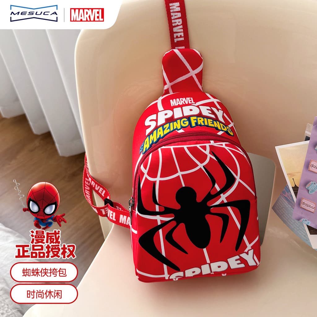 Marvel genuíno dos desenhos animados crianças saco do mensageiro meninos meninas Spiderman saco de peito na moda legal p