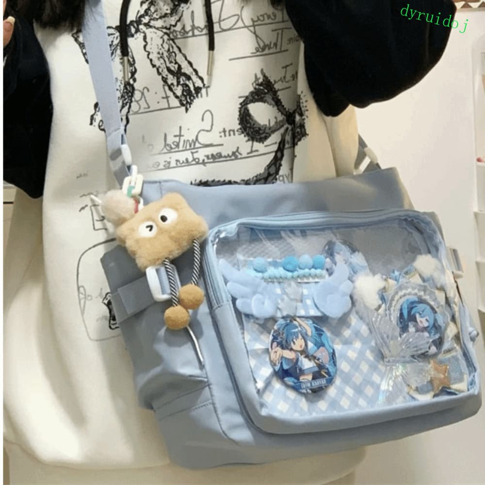 DYRUIDOJ1 Itabag Transparente , Bolsa De Ombro JK De Grande Capacidade Em Pvc Casual Lolita Com Display De Crachá