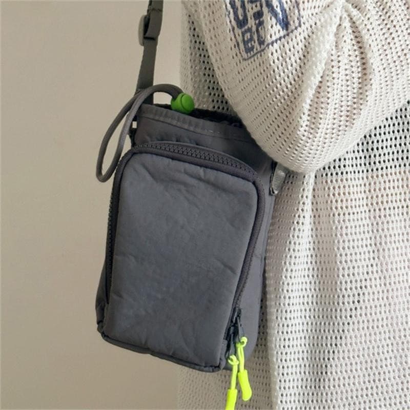 [largeloohg] Garrafa De Copo De Água Bolsa De Ombro Cor Sólida Nylon Crossbody Phone Portátil Ao Ar Livre