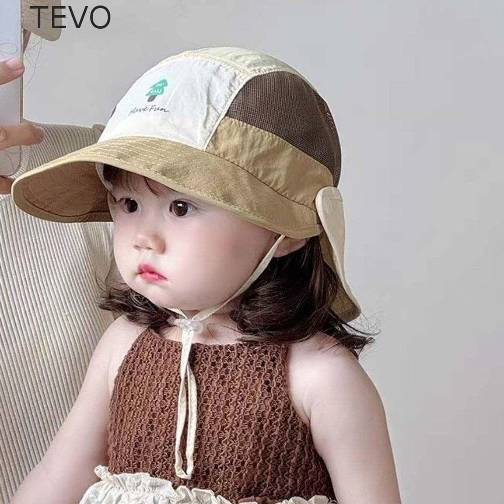 Chapéu De Sol Infantil TEVO , Fino | Balde Colorido De Secagem Rápida , Aba Larga Respirável Dupla , Boné Removível Para