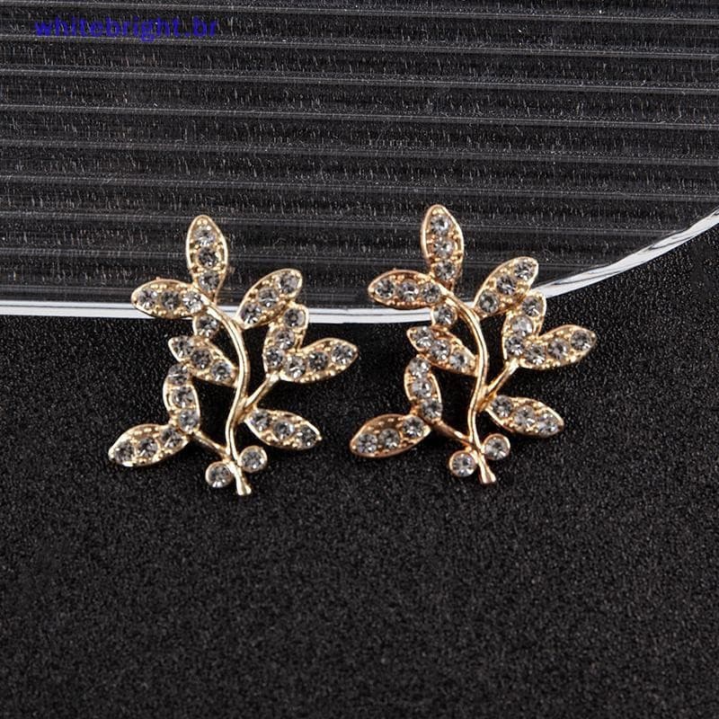 WT 10 Peças 3cm * 3.2cm Moda Liga De Metal Ouro/Prata Cor Ramo Folhas Conectores Charme Para Fazer Joias [BR]