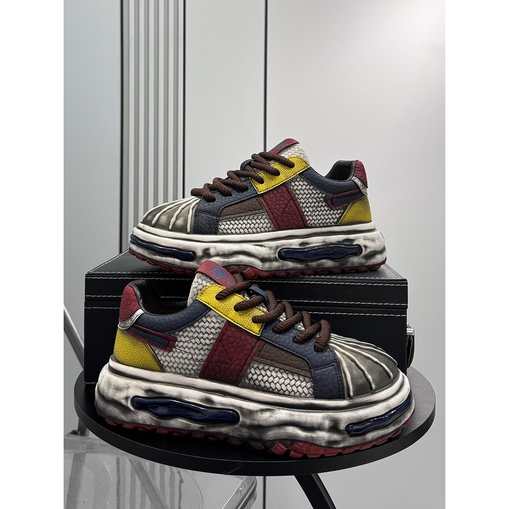 Sapatos masculinos 2026 Super quente concha Toe tênis primavera novo estilo nicho dissolvido sapatos rua Wear sola gross