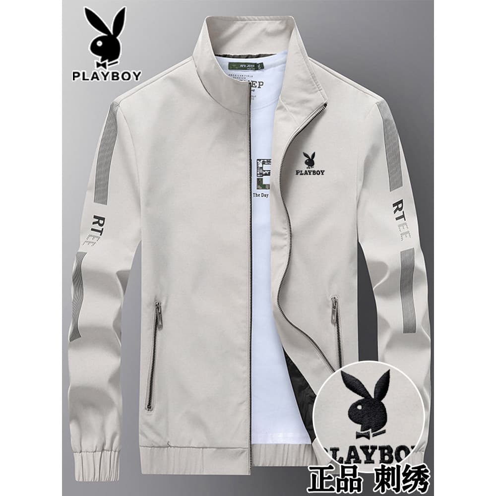 Playboy jaqueta Casual masculina primavera novo estilo na moda negócios à prova de vento gola alta ferramentas jaqueta e