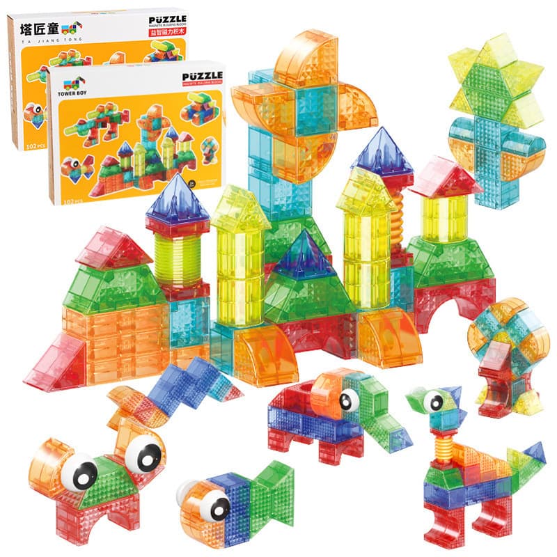 Torre artesão bloco magnético infantil blocos de construção Qianyuan uso diário loja de departamentos montagem educação