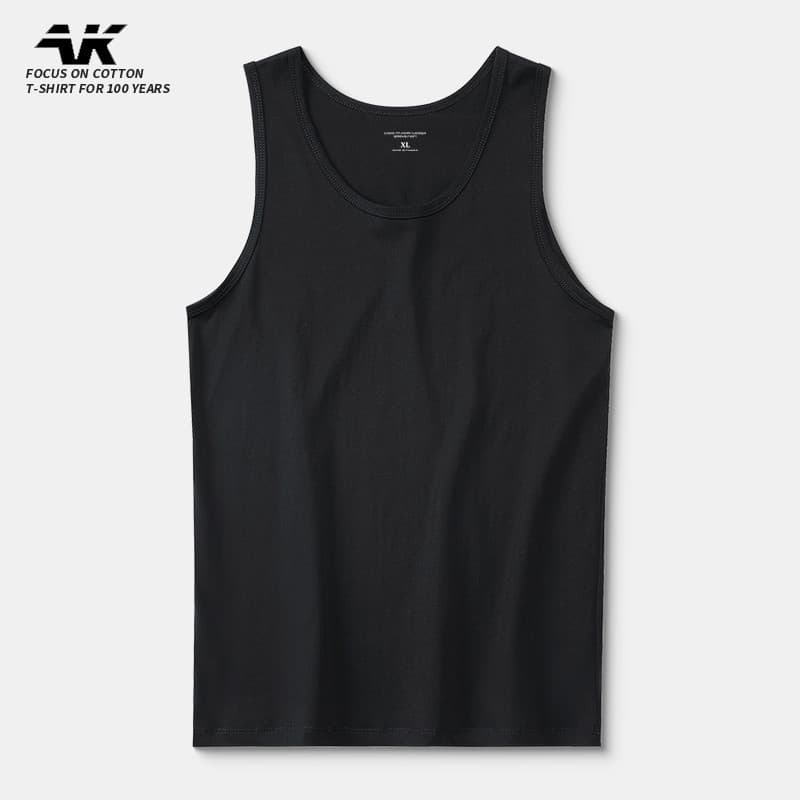 Verão sem mangas colete de Fitness preto esportes ins masculino manga curta camiseta Street Wear puro algodão colete rou