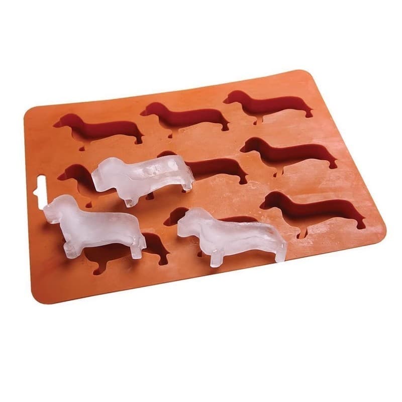 Bonito Dachshund cão em forma de bandeja de gelo criativo Animal Silicone congelado pequeno cubo de gelo moedor Chocolat