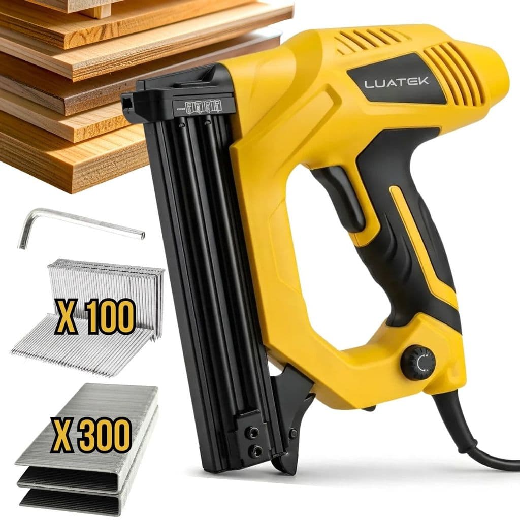 Pistola de Pregos e Grampeador Elétrico Pinador 110V/220V Uso Duplo Profissional Marcenaria Planejados