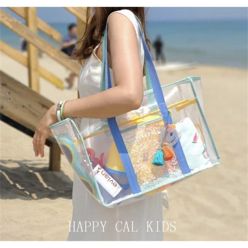 Coreia coreia ins praia saco de viagem portátil de um ombro pvc à prova dwaterproof água mamãe lavagem transparente nata