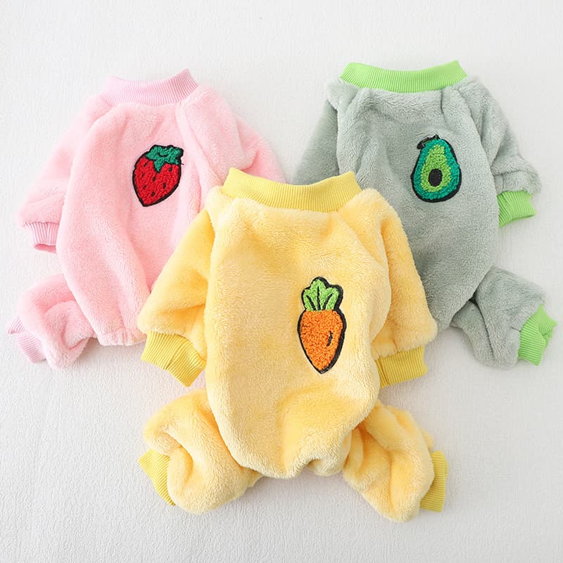 Roupas de cachorro inverno engrossado casaco de algodão Bichon casaco de algodão quente Teddy moda frutas velo casaco Yo
