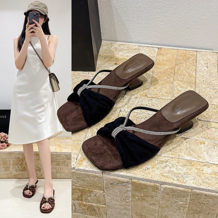 Salto Feminino Grosso Baixo 3-5cm Bloco Camurça Sapatos Elegantes De Borracha Para Festa Escritório Uso Diário