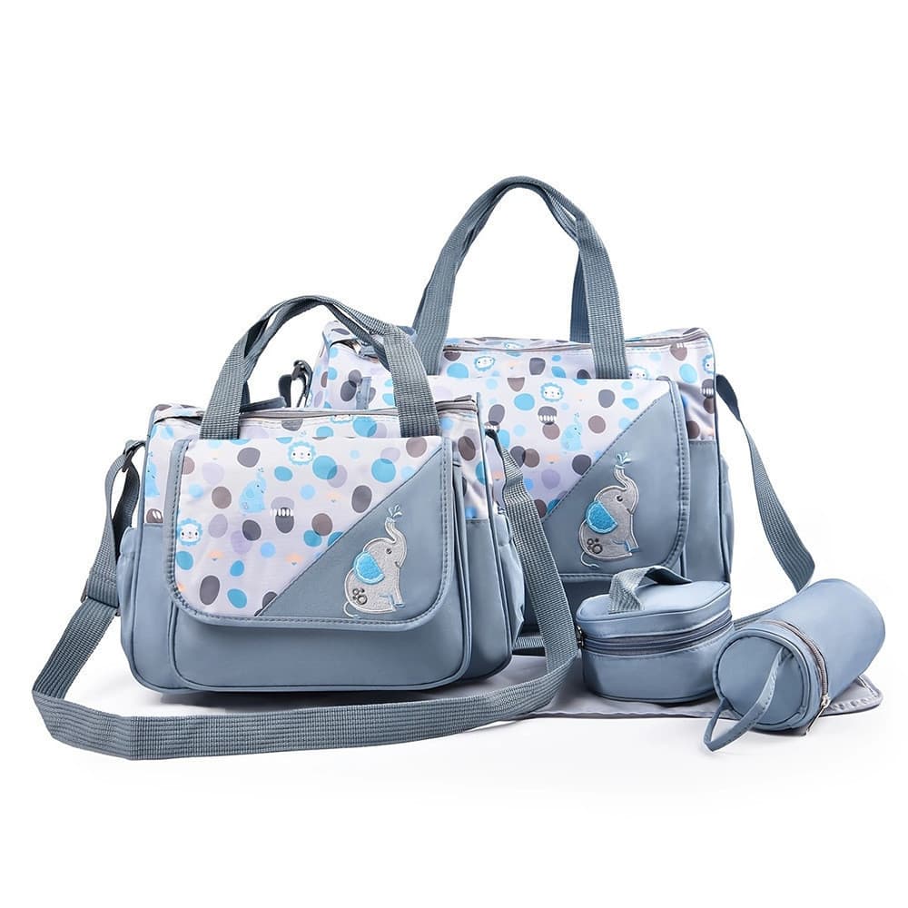 Nova bolsa de maternidade com estampa de animais, conjunto de cinco peças, multifuncional, de grande capacidade, esta bo