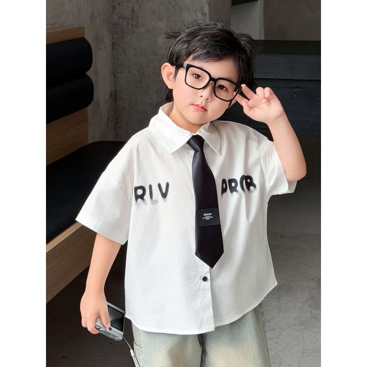 Meninos camisas de verão 2026 novo estilo crianças coreano fã Puffian bonito camisas de manga curta meninos bebê verão r