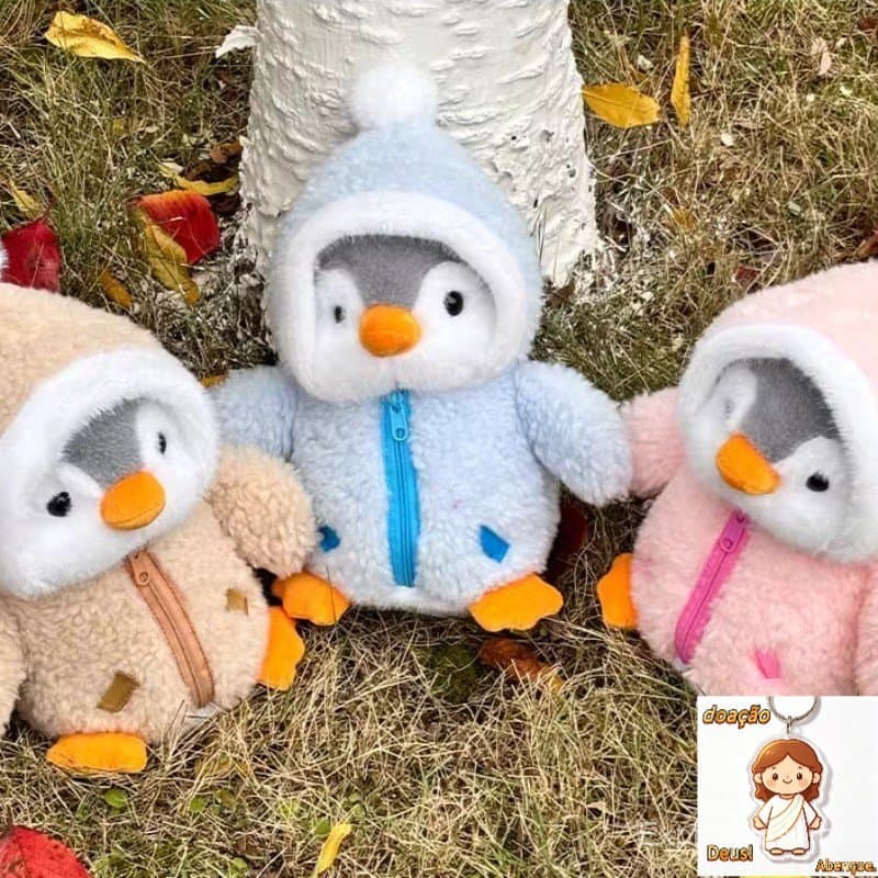 25cm Pinguim Bonito Com Chapéu Brinquedo De Pelúcia Boneca Macio Animal Dos Desenhos Animados Brinquedos Travesseiro Par