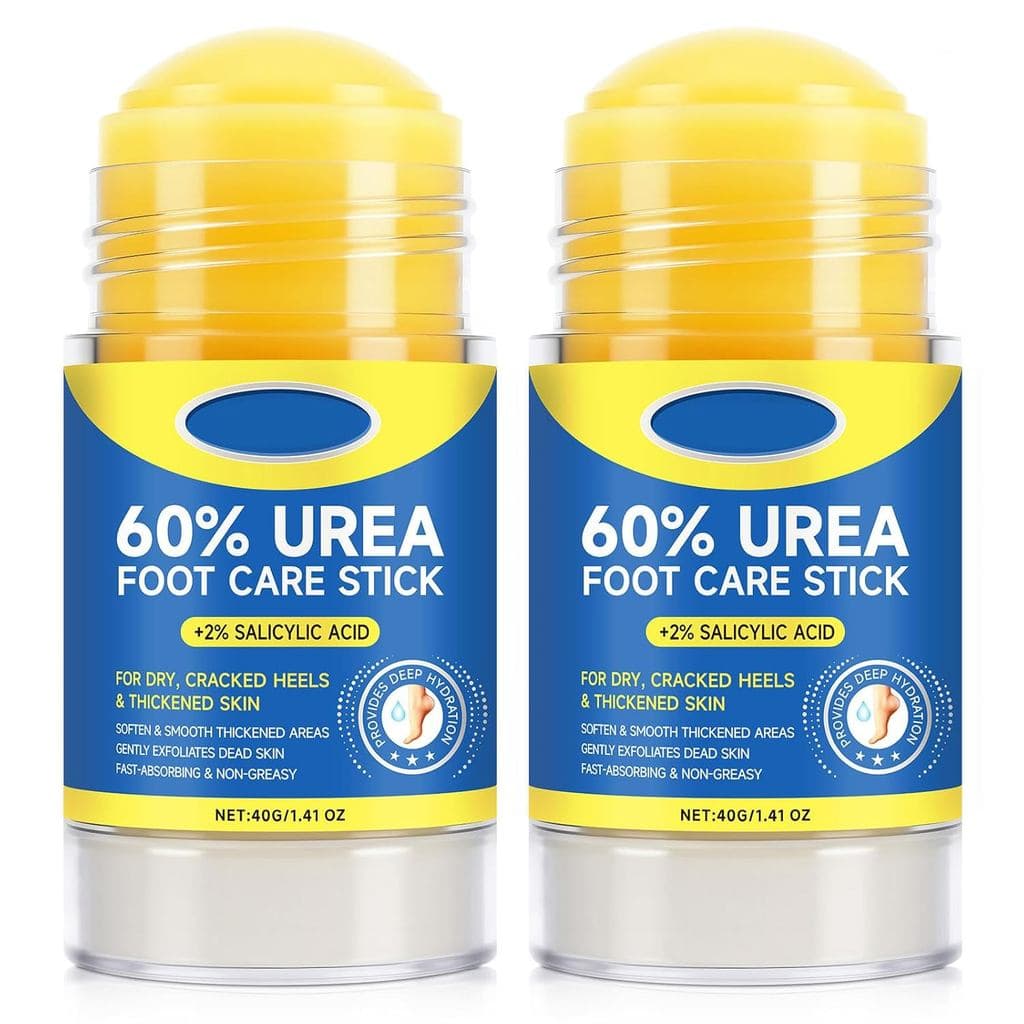 Bálsamo em Bastão para os Pés com 60% de Ureia e 2% de Ácido Salicílico, Reparação Extra Forte para Calcanhares Rachados