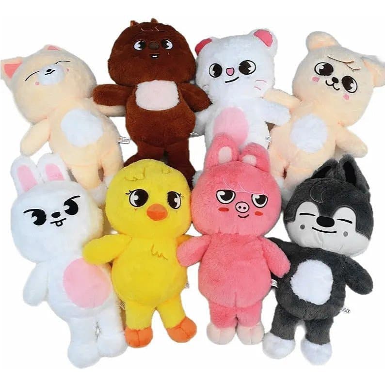 Pelúcia Skzoo 45cm Stray Kids Cartoon Antialérgico Kpop Wolf Chan Leebit Han Quokka BbokAri Coreano