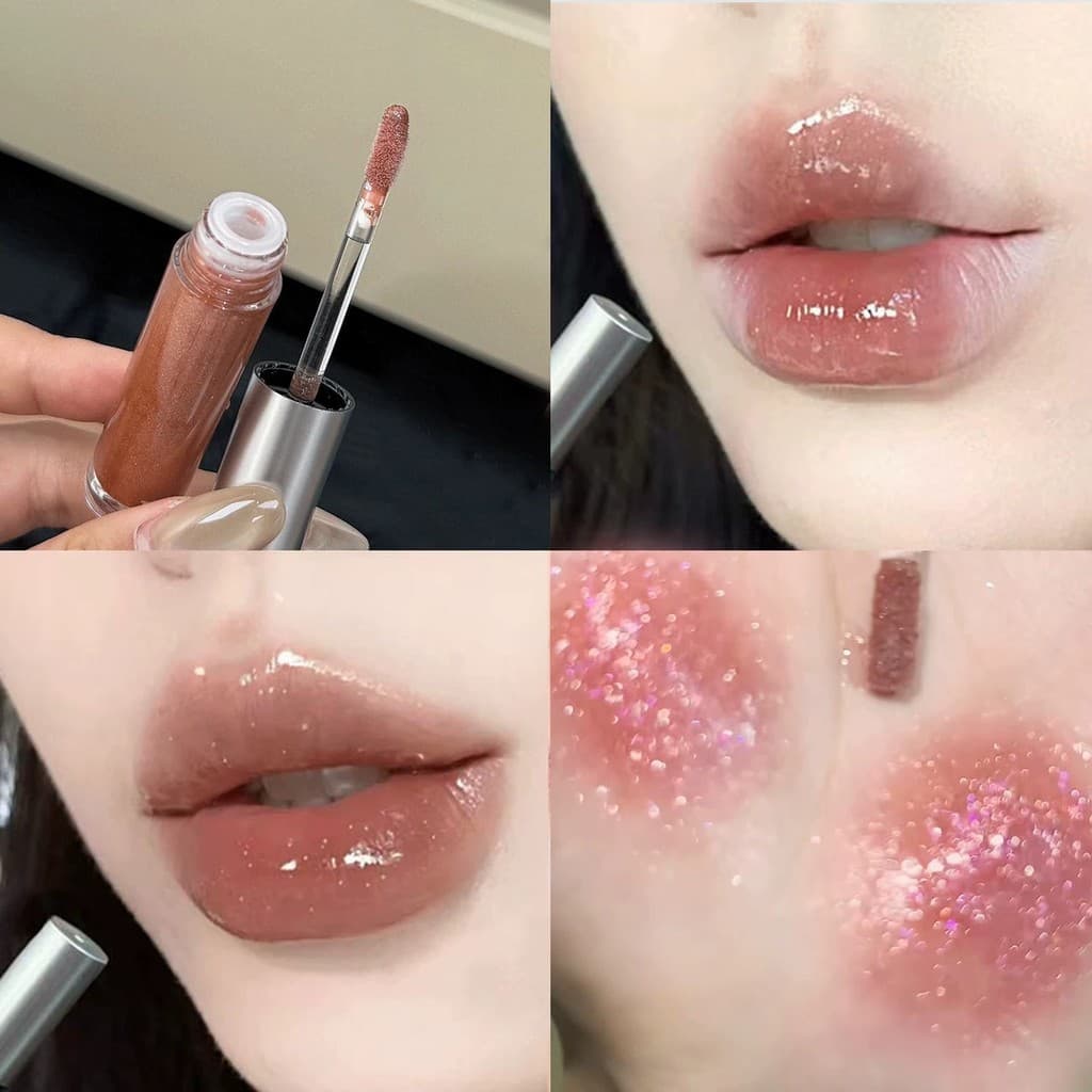 Tender Lip Atmosfera Piscando ~ Pérola Lip Gloss Espelho Hidratante Fino Piscando Brilho de Água Batom Diamante Quebrado