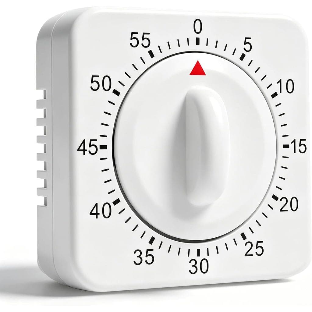 Temporizador De Cozinha Mecânico De 60 Minutos De Tamanho Grande-Relógio Com Corda Visual Alarme Alto-Sem Necessidade De