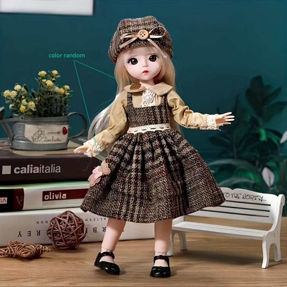 Conjunto De Vestido De Boneca   , Acessórios De Chapéu De Design De Moda , Roupas De Substituição , Com Sapatos