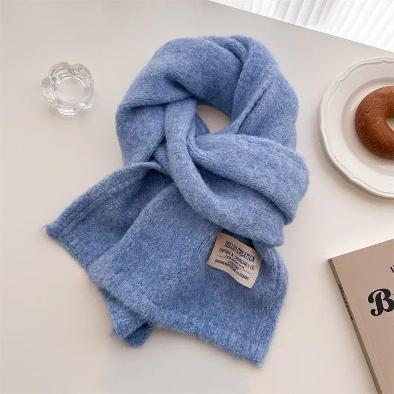 Novo Cachecol De Lã Inverno Quente Engrossado Sólido Mais Cachecóis Masculino Feminino Moda Malha Versátil Xale Macio Pe