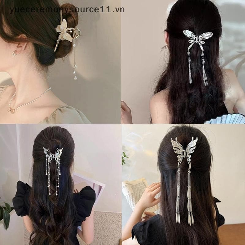 Grampos De Cabelo Borboleta De Metal Flor Garra Moda Antiderrapante Bonito Esvoaçante sel Presilhas Para Mulheres .