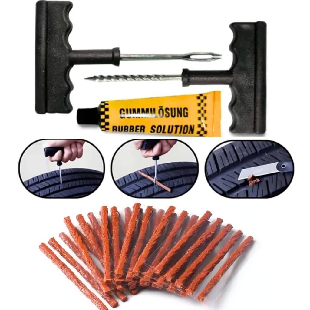 Kit Reparo De Pneu Sem Câmara Para Carros E Motos Macarrão Para Pneu Carro ou Moto