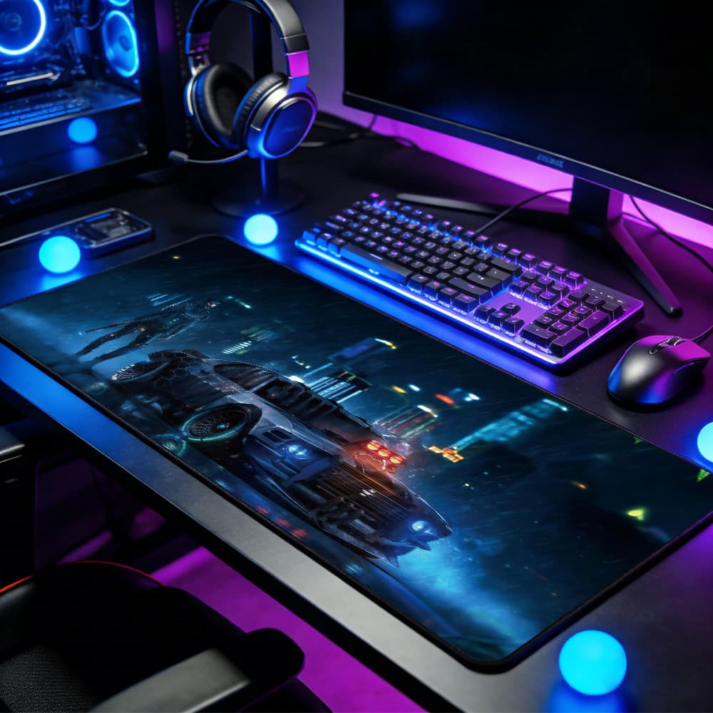 Mousepad Grande Estampa Máscara Hannya Nórdica-Japonesa Base Antiderrapante Alta Precisão para PC Notebook