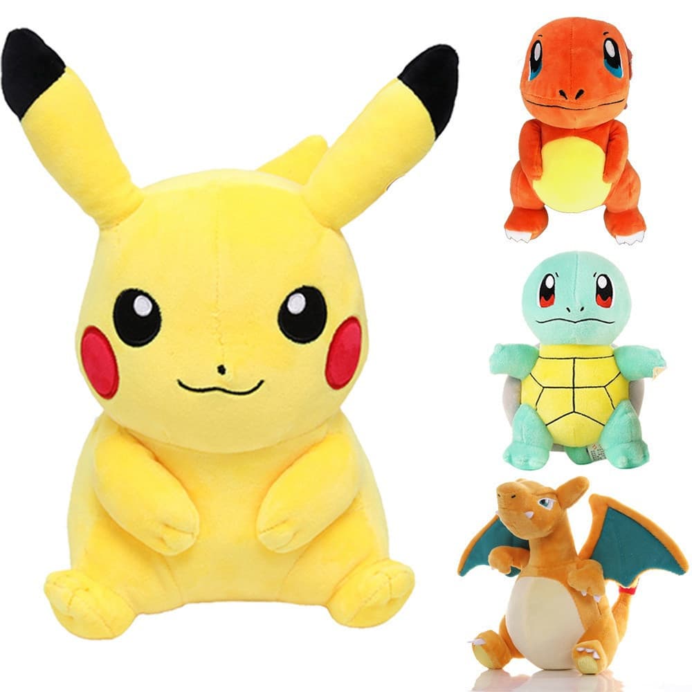 Takara Tomy Brinquedos de Pelúcia Originais Pokémon Pikachu e Squirtle de 8 Polegadas para Crianças Pr QL4D