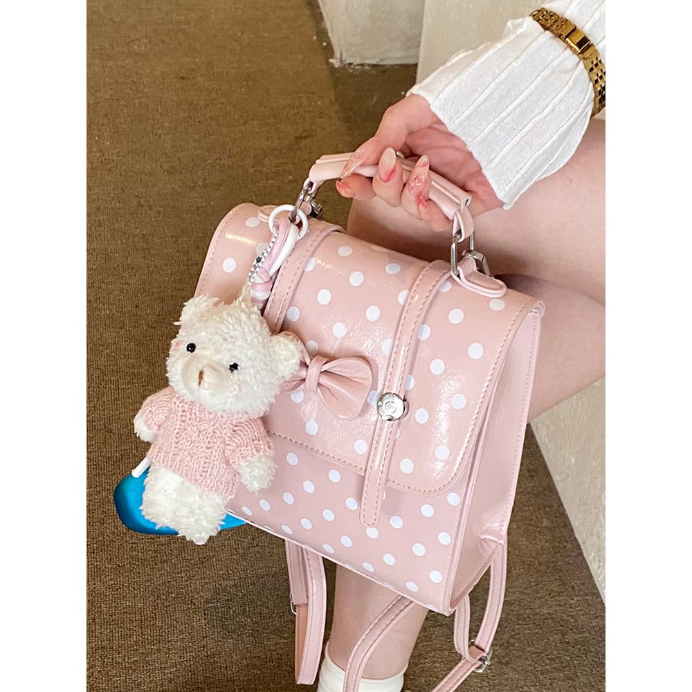 Estilo coreano doce Polka Dot mochila 2026 novo estilo nicho Design doce menina estilo mochila Commuter All-Match leve s