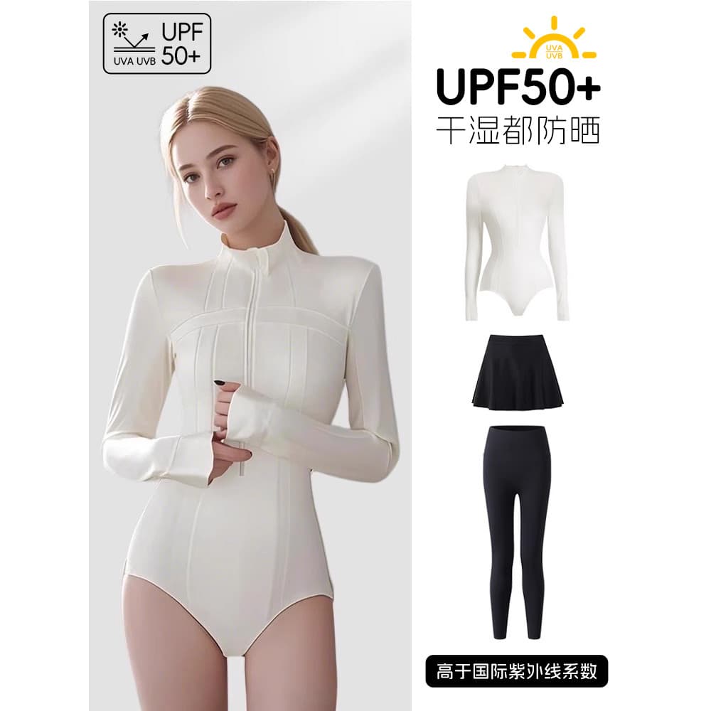 Terno de mergulho feminino mergulho corpo inteiro maiô calças de manga comprida mergulho protetor solar surf Rafting rou