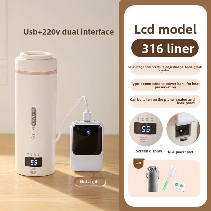 Copo de aquecimento elétrico Outing portátil pequeno USB temperatura constante