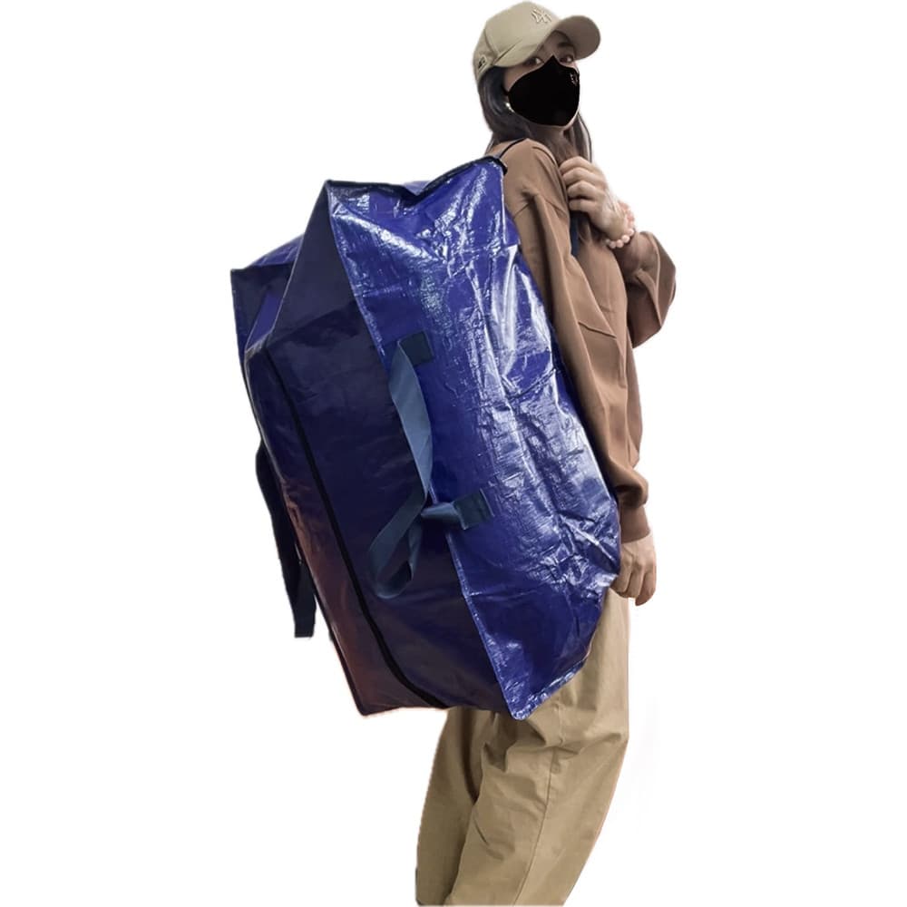 Saco de embalagem móvel de ombro duplo saco de tecido dormitório colcha saco de armazenamento de roupas grande capacidad
