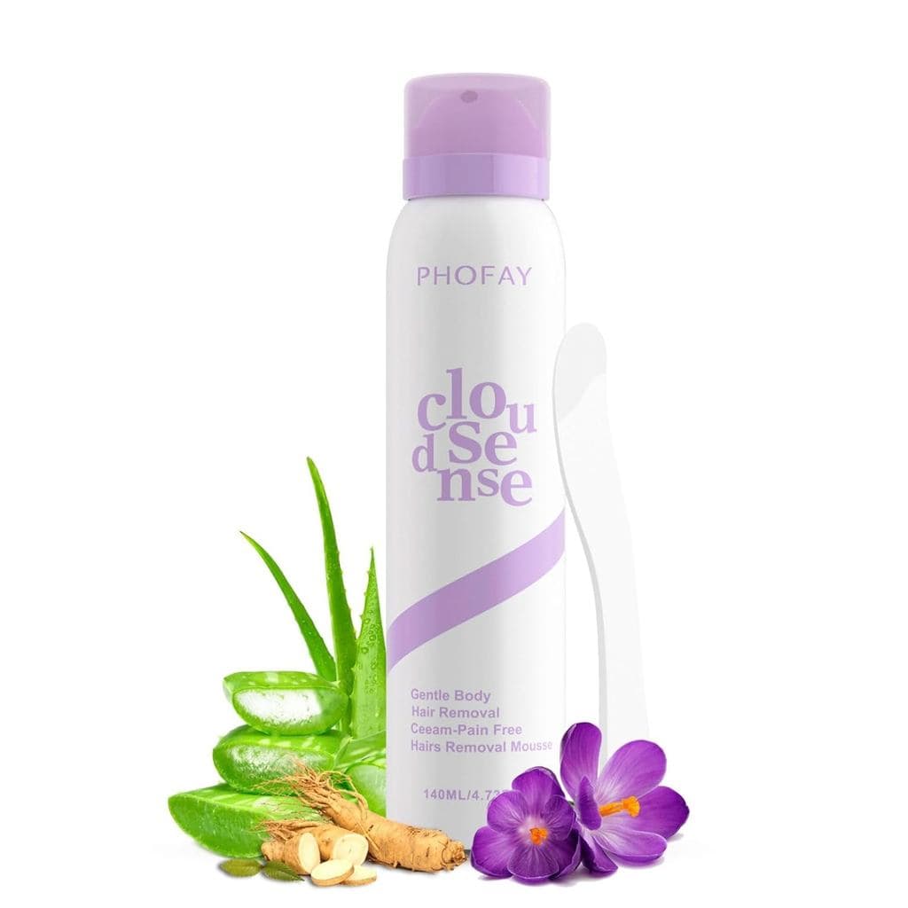 Creme Depilatório PHOFAY para Mulheres e Homens com Pele Sensível – Ação Rápida com Aloe e Ácido Hialurônico, Spray Depi