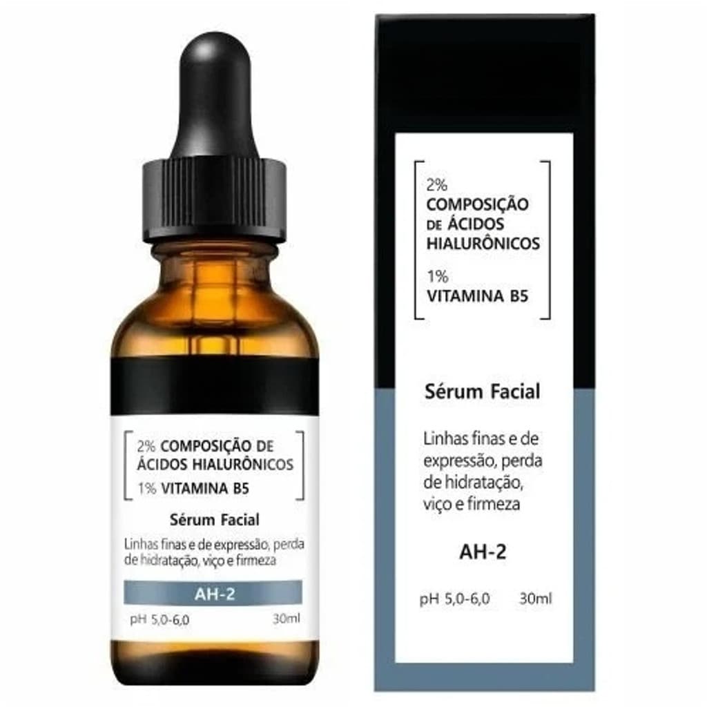 Soro Facial De Ácido Hialurônico 2 % + Hidratação B5 Para Todos Os Tipos De Pele
