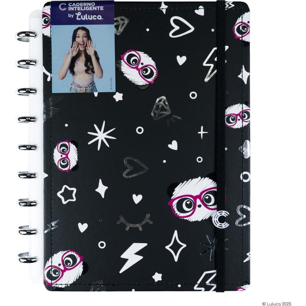 Caderno Inteligente Médio Luluca Pandalu Star 80 fls. 190 mm x 255 mm - Caderno Inteligente