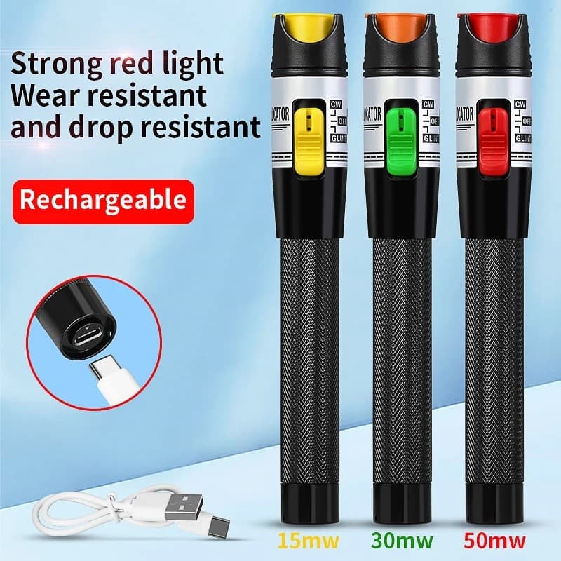 COMPTYCO Localizador Visual Recarregável De Falhas 15/30/50MW VFL 2.5MM Interface Testador De Fibra Óptica FTTH Ferramen