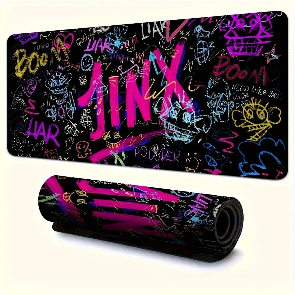 Jinx Anime Gaming Mouse Pad Borda Costurada Anti Deslizamento Base De Borracha À Prova Dwaterproof Água Tapete De Mesa I