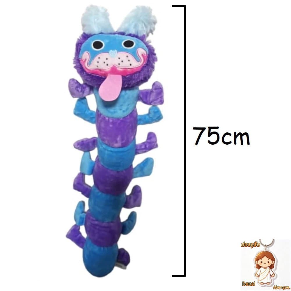 PJ Pug a Pillar Pelúcia 75cm - Poppy Playtime Pug-a-pillar Papoula Crianças Pillar Plush Brinquedo Centopéia Rolo Xuxão
