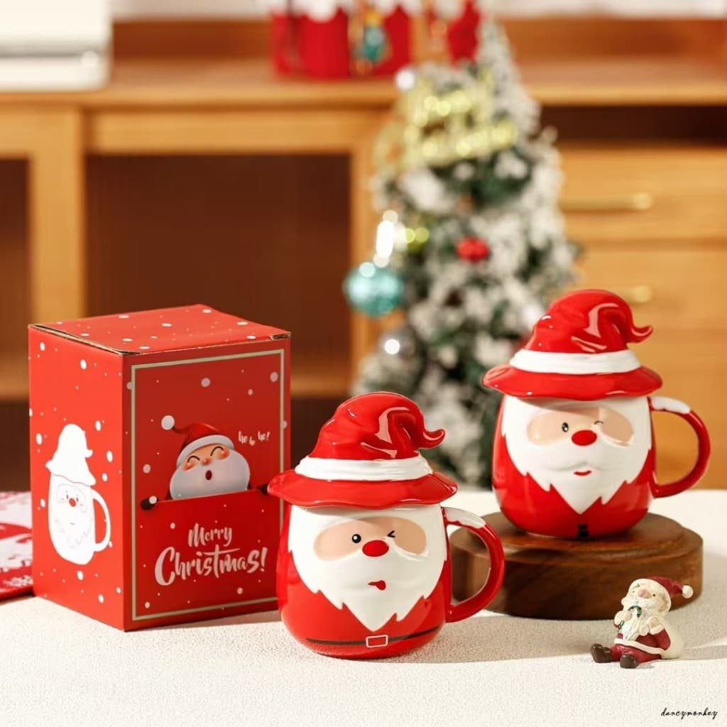 Caneca De Café De Papai Noel Dos Desenhos Animados-Copo De Lembrança De Presente De Natal Personalizado