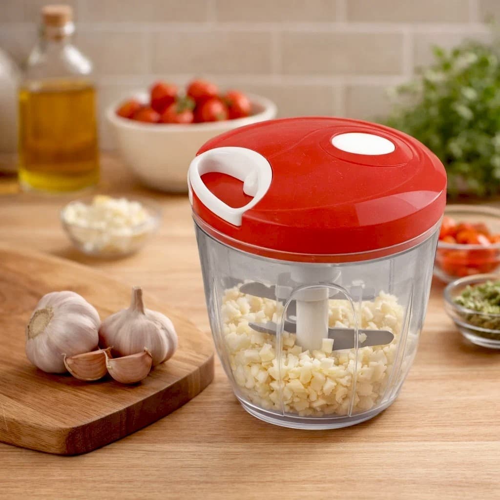 Mini Processador Manual para Alimentos de Uso Prático na Cozinha